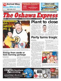 Plant to close - The Oshawa Express