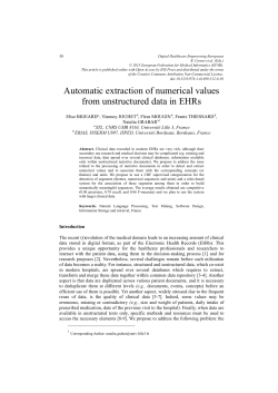 Automatic extraction of numerical values from unstructured data in