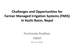 Challenges and Opportunities for Farmer Managed