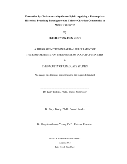 Formation by Christocentricity-Grace-Spirit