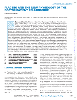placebo and the new physiology of the doctor