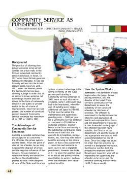 Community Service as Punishment