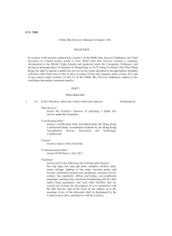 Franchise - Transport Department