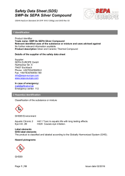 Safety Data Sheet (SDS) SWP