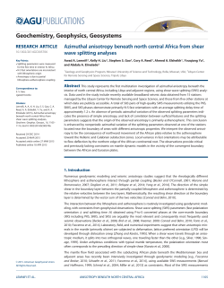 Azimuthal anisotropy beneath north central Africa from shear wave