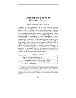 Outsider Trading as an Incentive Device