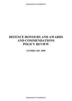 defence honours and awards and commendations policy review 8