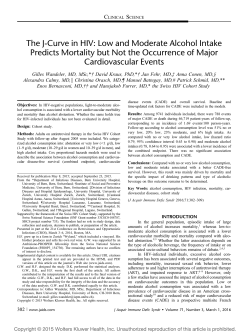 The J-Curve in HIV: Low and Moderate Alcohol Intake Predicts