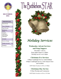 Holiday Services - Bethlehem Lutheran Church