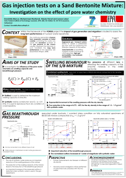 Gas injection tests on a Sand Bentonite Mixture - Infoscience