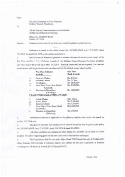 "*." 2. War Time Gallantry Awards c. Vir Chakra e. Mention