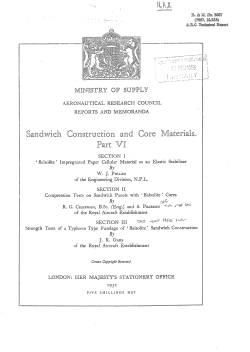 Sandwich Construction and Core Materials° Part VI