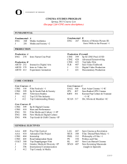 Spring Course List 2015 - Cinema Studies