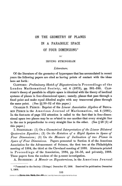 on the geometry of planes in a parabolic space of four dimensions