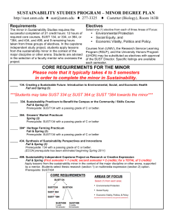 MINOR DEGREE PLAN - UNM Sustainability Studies Program
