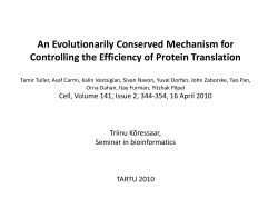 An Evolutionarily Conserved Mechanism for Controlling the