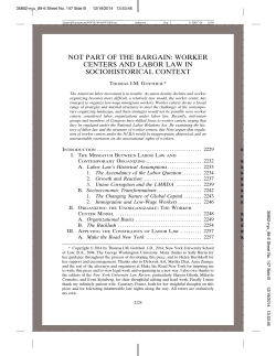 not part of the bargain: worker centers and labor law in