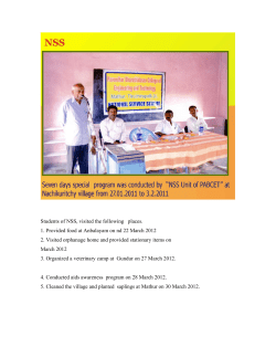 Students of NSS, visited the following places. 1. Provided food at