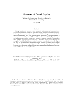 Measures of Brand Loyalty
