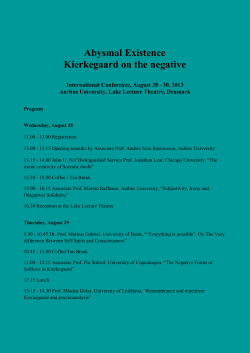 Abysmal Existence Kierkegaard on the negative