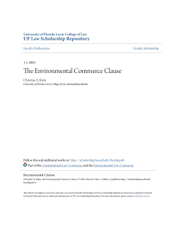 The Environmental Commerce Clause