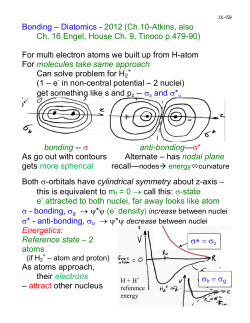 Bonding – Diatomics (Ch