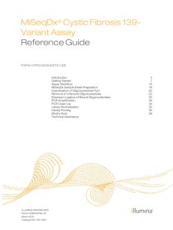 MiSeqDx Cystic Fibrosis 139-Variant Assay Reference Guide