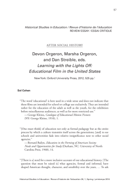 Devon Orgeron, Marsha Orgeron, and Dan Streible, eds. Learning