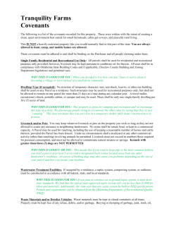 Tranquility Farms Covenants