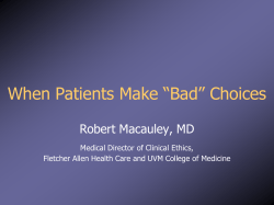 2009 When Patients Make Bad Choices