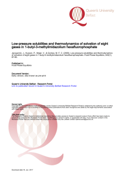 Low-pressure solubilities and thermodynamics of solvation of eight
