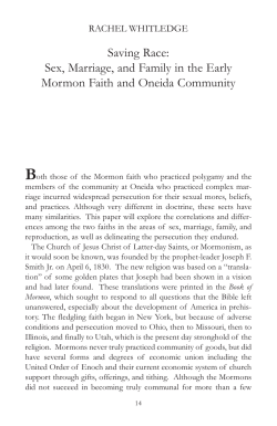 Saving Race: Sex, Marriage, and Family in the Early Mormon Faith