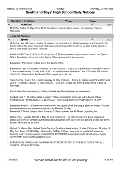 Southland Boys` High School Daily Notices