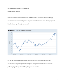 1 Are Markets Misreading Trumponomics? Paul Krugman, 12/20/16