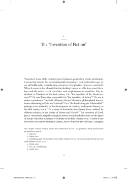 Invention of Fiction - University of California Press