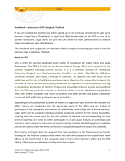 Handbook &ndash; welcome to CPG, Bangkok, Thailand If you are reading