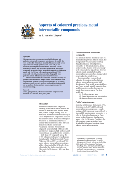 Aspects of coloured precious metal intermetallic compounds