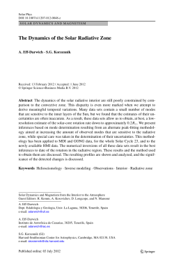 The Dynamics of the Solar Radiative Zone - Harvard