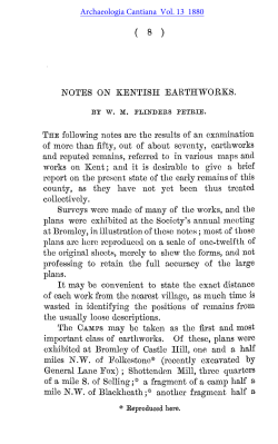 Notes on Kentish Earthworks - Kent Archaeological Society