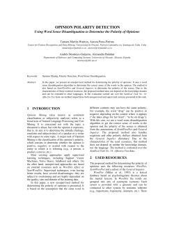 Opinion Polarity Detection - Using Word Sense Disambiguation to