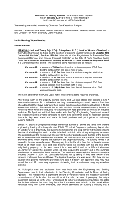 The Board of Zoning Appeals of the City of North Royalton met on