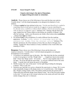ENG105 Susan Glaspell`s Trifles I heard a bird sing in the dark of