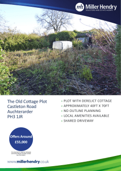 The Old Cottage Plot Castleton Road Auchterarder PH3 1JR