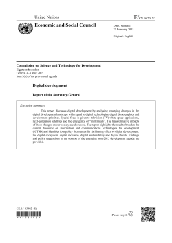 Digital development - Report of the Secretary-General