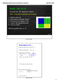 2.Multiplying Binomials Using FOIL.notebook