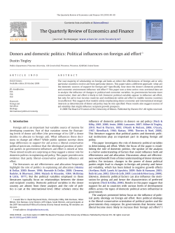 Political influences on foreign aid effort