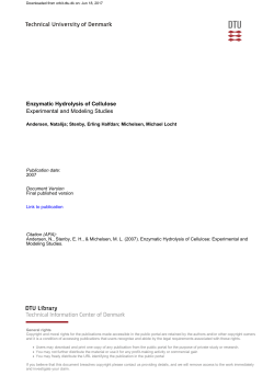 Enzymatic Hydrolysis of Cellulose Experimental and