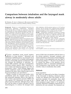 Comparison between intubation and the laryngeal mask airway in