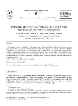 Instrument choice for environmental protection when technological