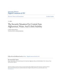 The Security Situation For Central Asia: Afghanistan, Water, And